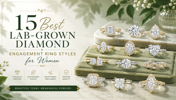 IGI-certified lab-grown diamond engagement rings for women crafted with quality and gold metal in different styles.