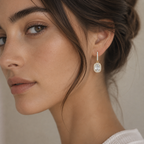 Aurora Oval Halo Lab Grown Diamond Drop Earrings