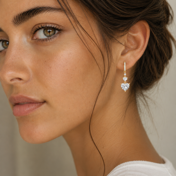 Celeste Heart Lab Grown Diamond Drop Earrings