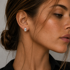 Emerald Cut Lab Grown Diamond Solitaire Stud Earrings
