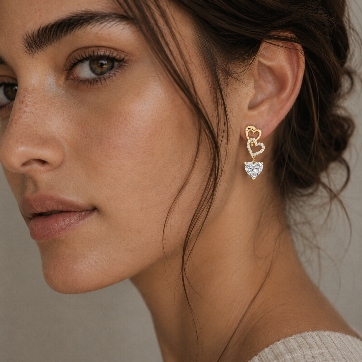 Eternal Hearts Lab Grown Diamond Drop Earrings