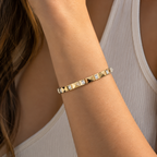 Emerald Lab Grown Diamond Station Bangle Bracelet