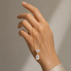 Heart And Pear Lab Grown Diamond Drop Pendant Necklace