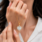 Heart Lab Grown Diamond Halo Pendant Necklace