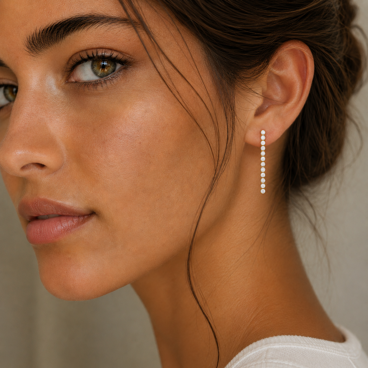 Infinity Line Lab Grown Diamond Drop Earrings