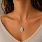 Marquise Lab Grown Diamond Halo Pendant Necklace