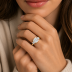 Princess Cut Lab Diamond Three Stone Ring