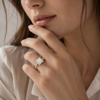 Princess Cut Lab Diamond Halo Engagement Ring