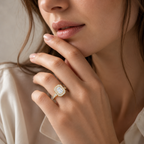 Emerald Cut Lab Diamond Octagon Halo Ring