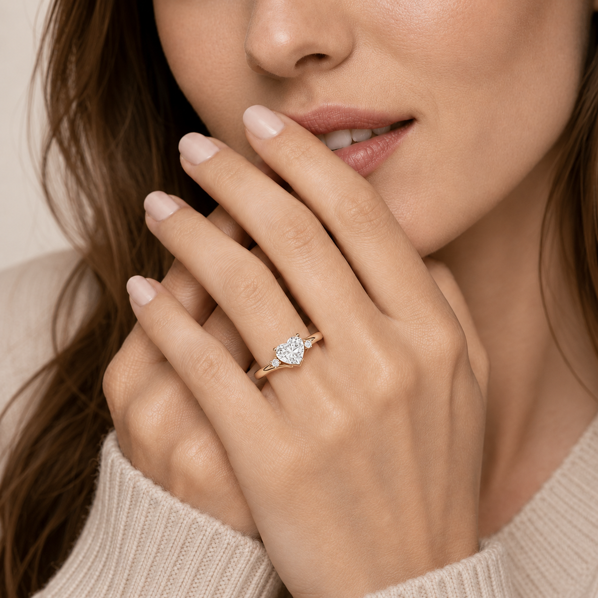 Heart Cut Lab Grown Diamond Solitaire Engagement Ring