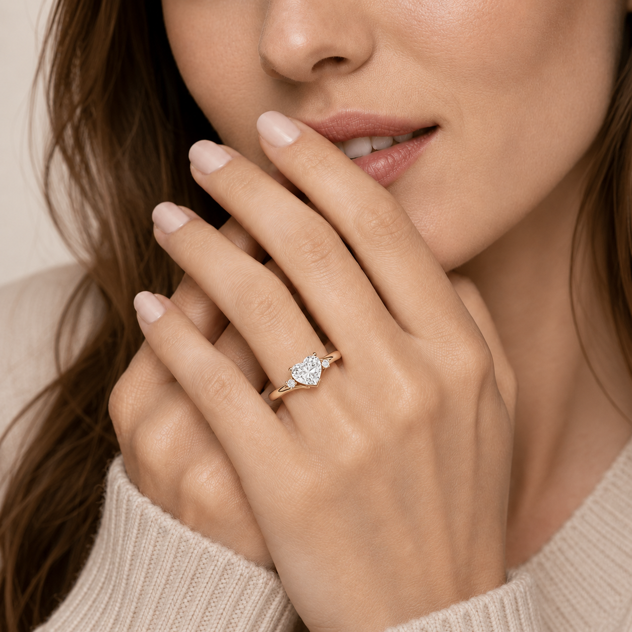 Heart Cut Lab Grown Diamond Solitaire Engagement Ring