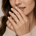 Pear Cut Toi Et Moi Lab Grown Diamond Engagement Ring