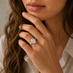 Oval Cut Lab Grown Diamond Baguette Accent Ring
