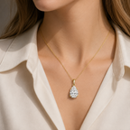 Pear Cut Lab Grown Diamond Solitaire Pendant