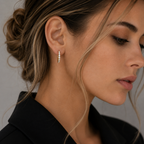 Pear Cut Lab Grown Diamond Tennis Hoop Earrings