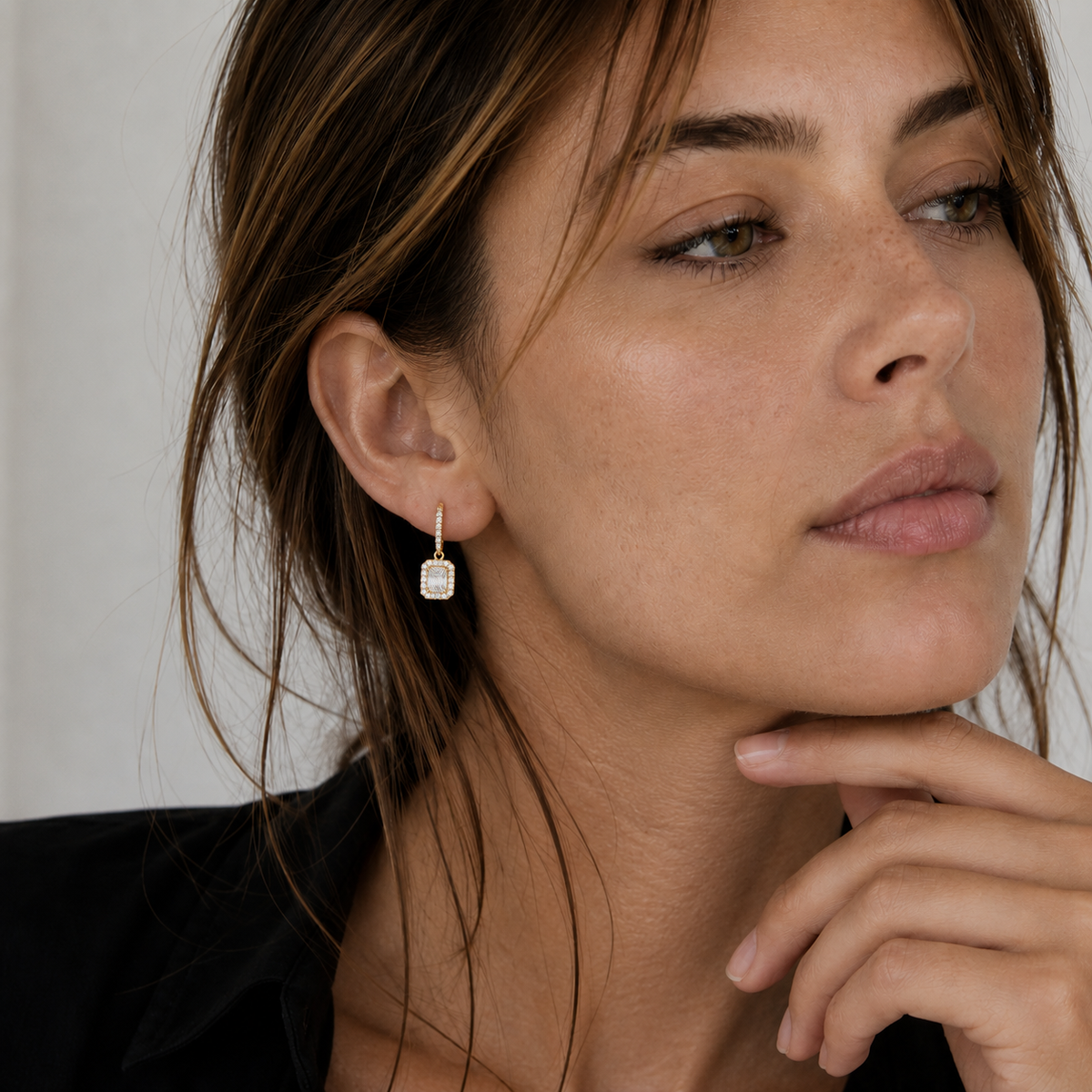 Pear Drop Lab Grown Diamond Dangle Earrings for Women