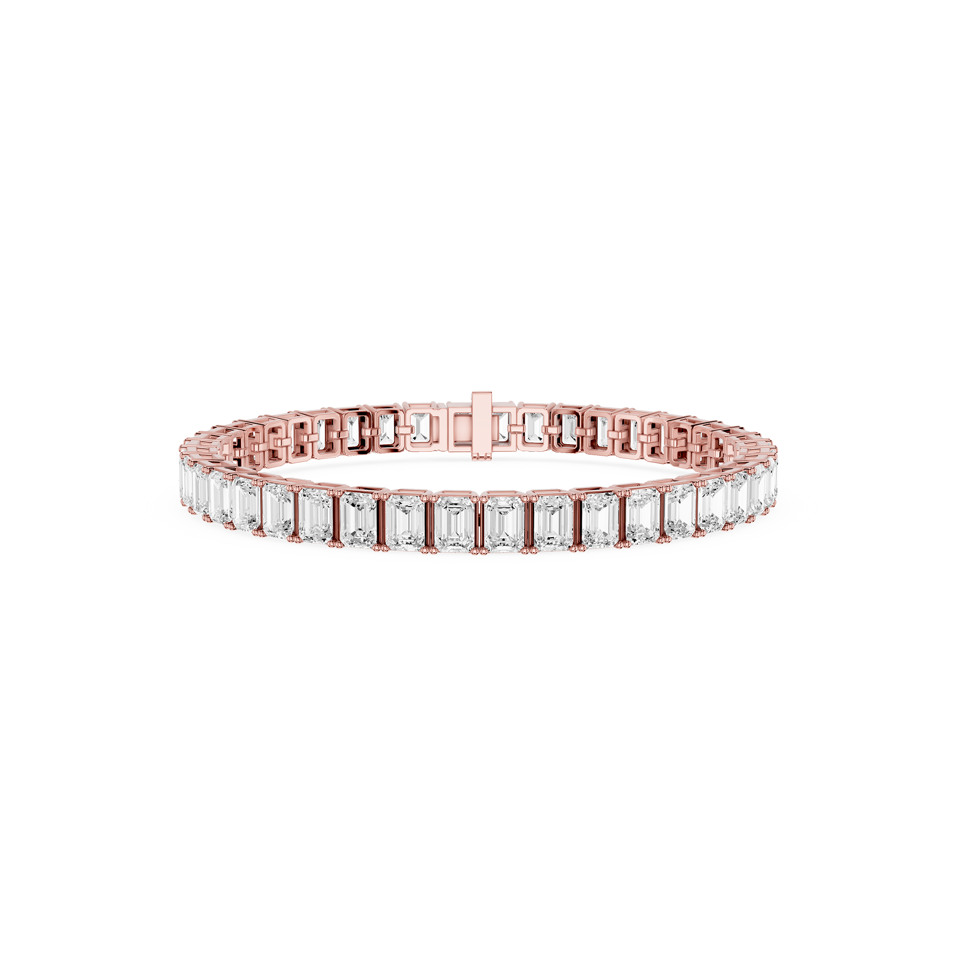 Emerald Cut Lab Grown Diamond Tennis Bracelet