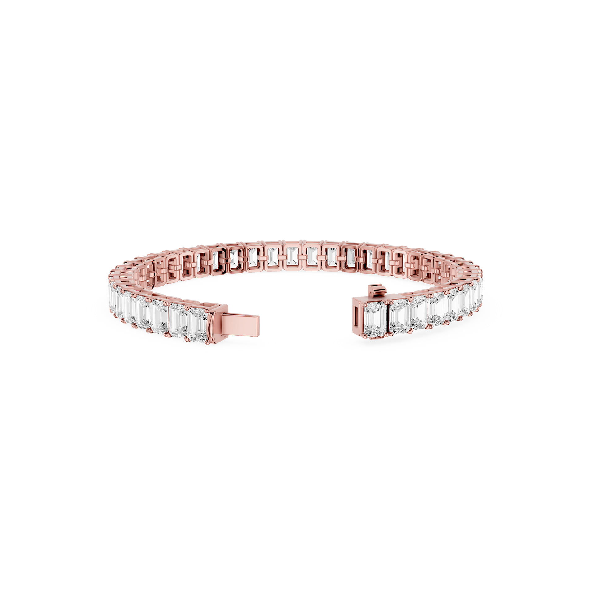 Emerald Cut Lab Grown Diamond Tennis Bracelet