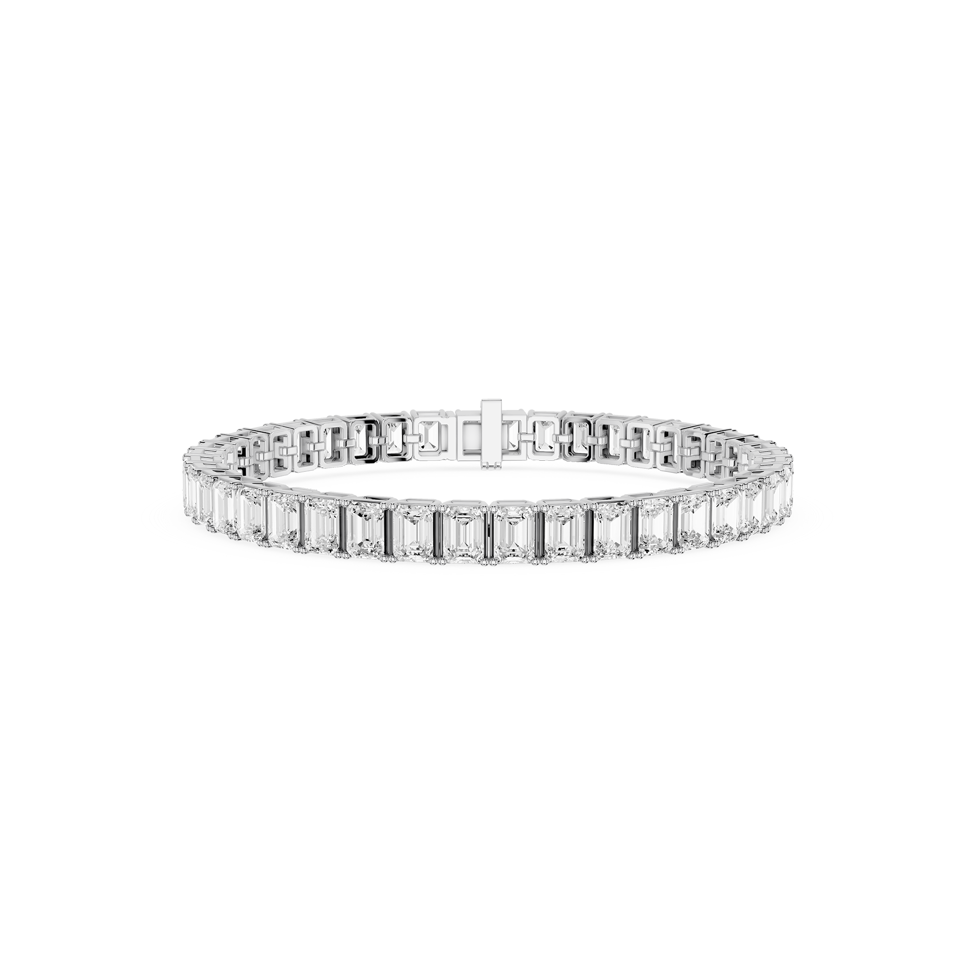 Emerald Cut Lab Grown Diamond Tennis Bracelet