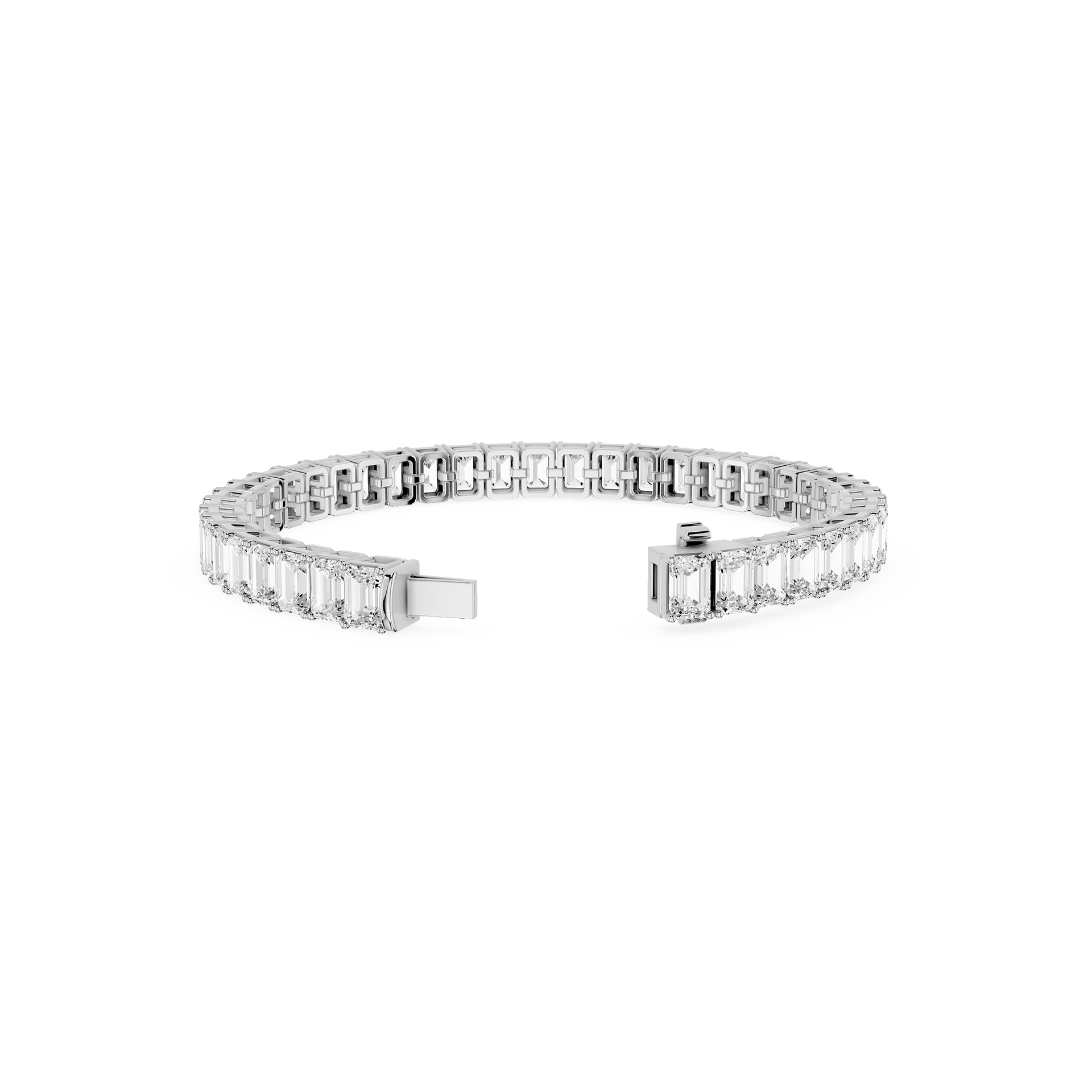 Emerald Cut Lab Grown Diamond Tennis Bracelet