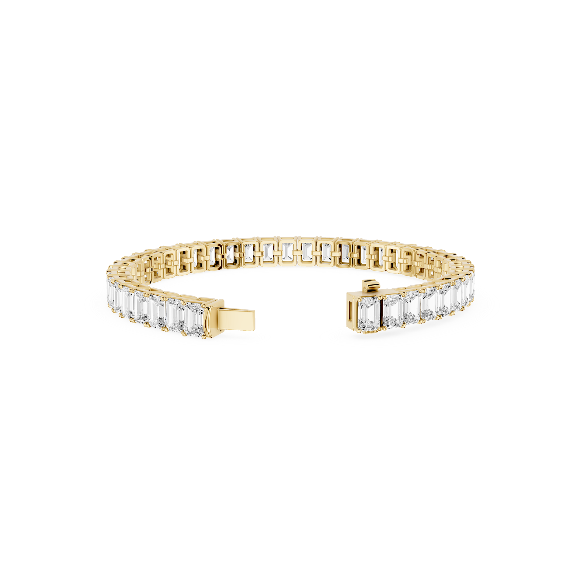 Emerald Cut Lab Grown Diamond Tennis Bracelet