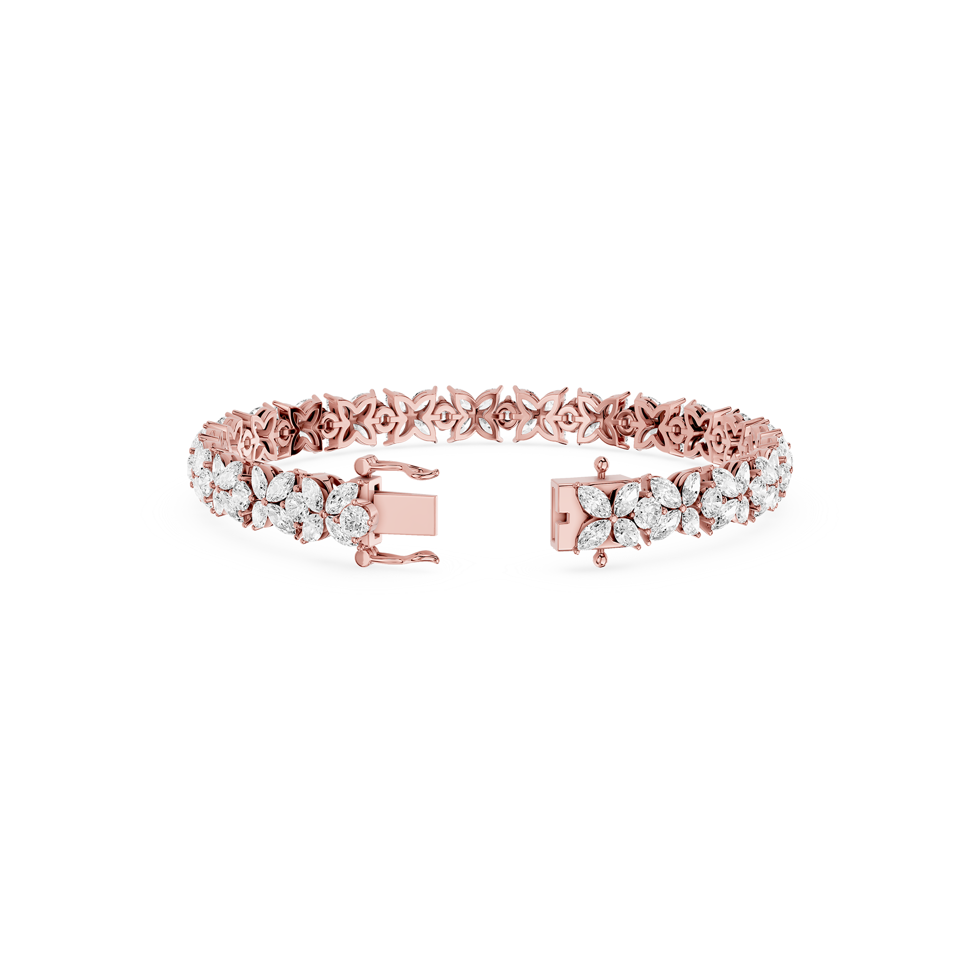 Marquise Lab Grown Diamond Floral Tennis Bracelet