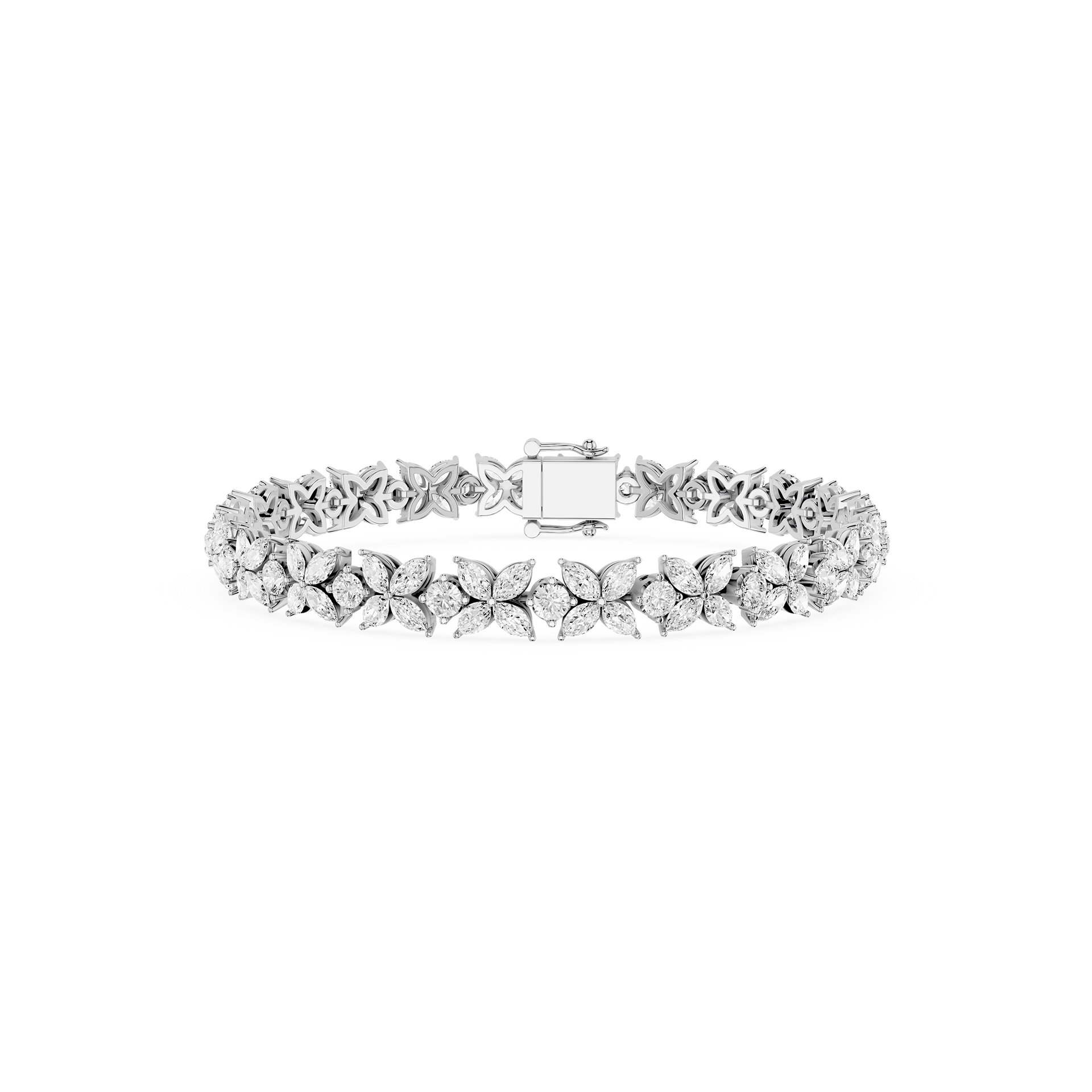Marquise Lab Grown Diamond Floral Tennis Bracelet