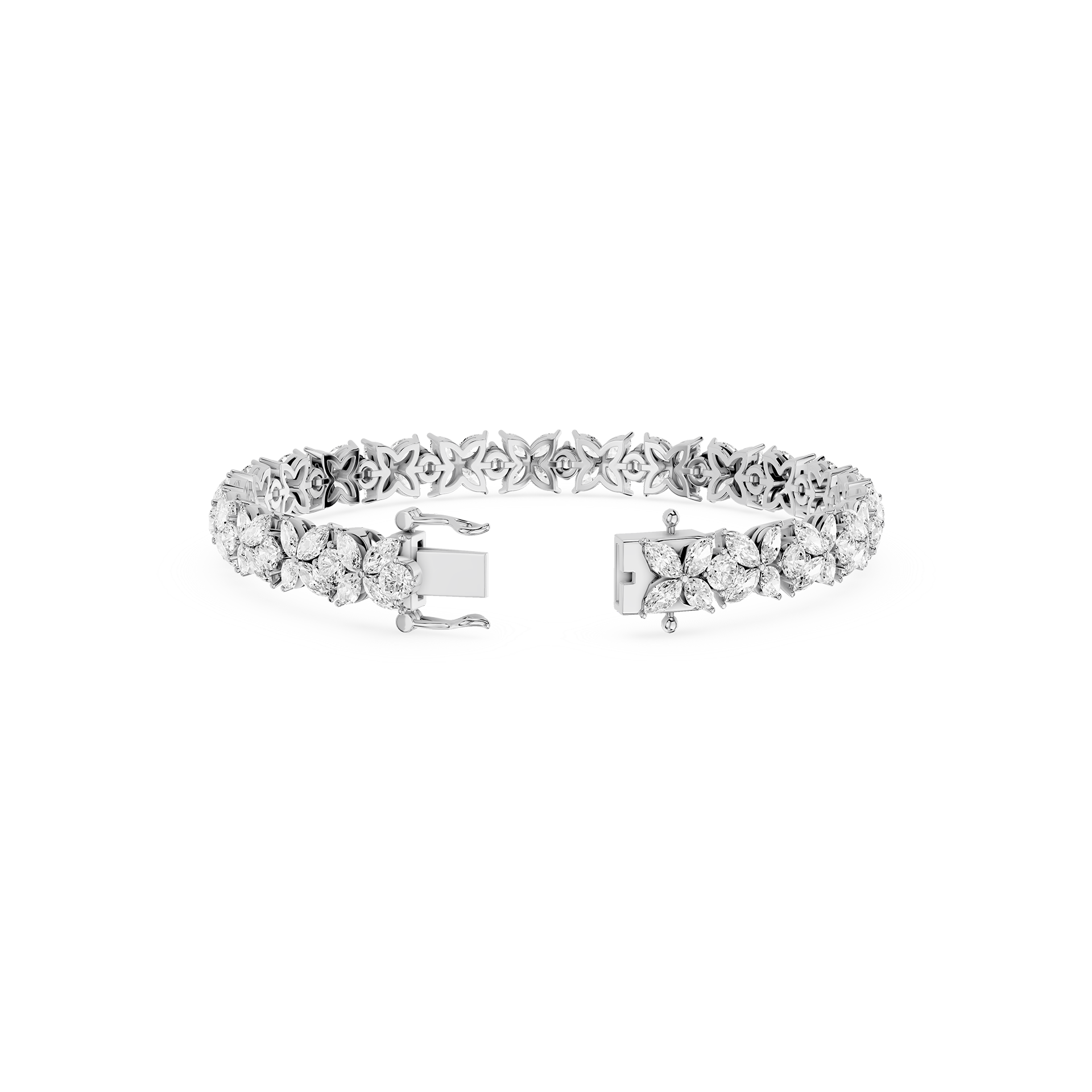 Marquise Lab Grown Diamond Floral Tennis Bracelet