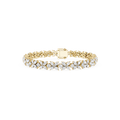 Gold bracelet with diamond accents on a white background