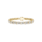 Gold bracelet with diamond accents on a white background