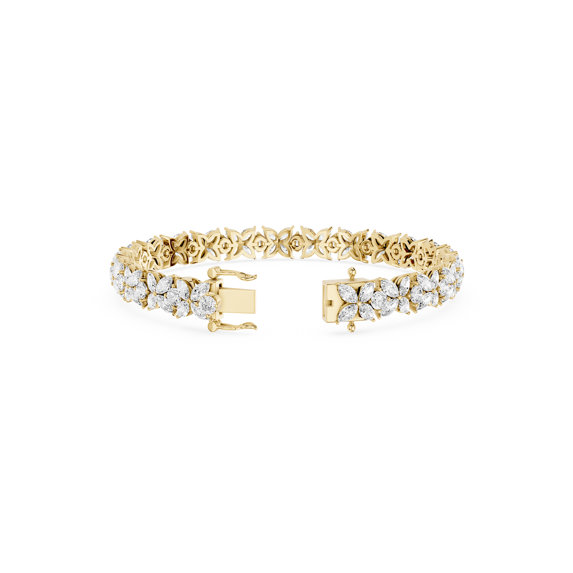 Marquise Lab Grown Diamond Floral Tennis Bracelet