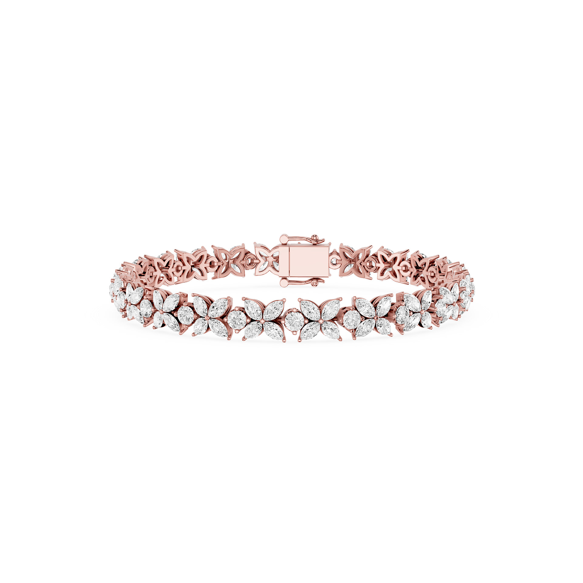 Marquise Lab Grown Diamond Floral Tennis Bracelet