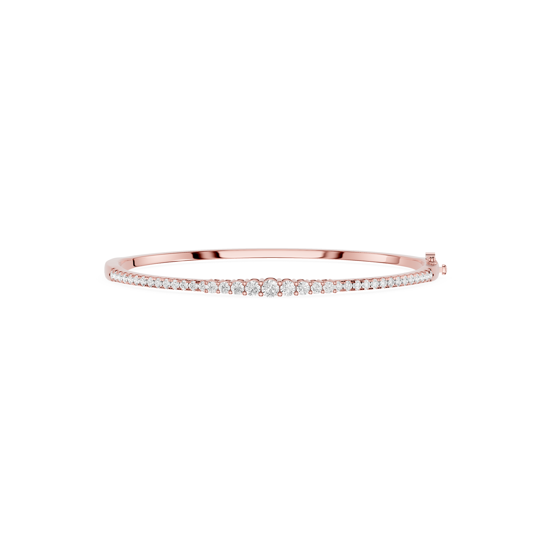 Round Lab Grown Diamond Half Bangle Bracelet