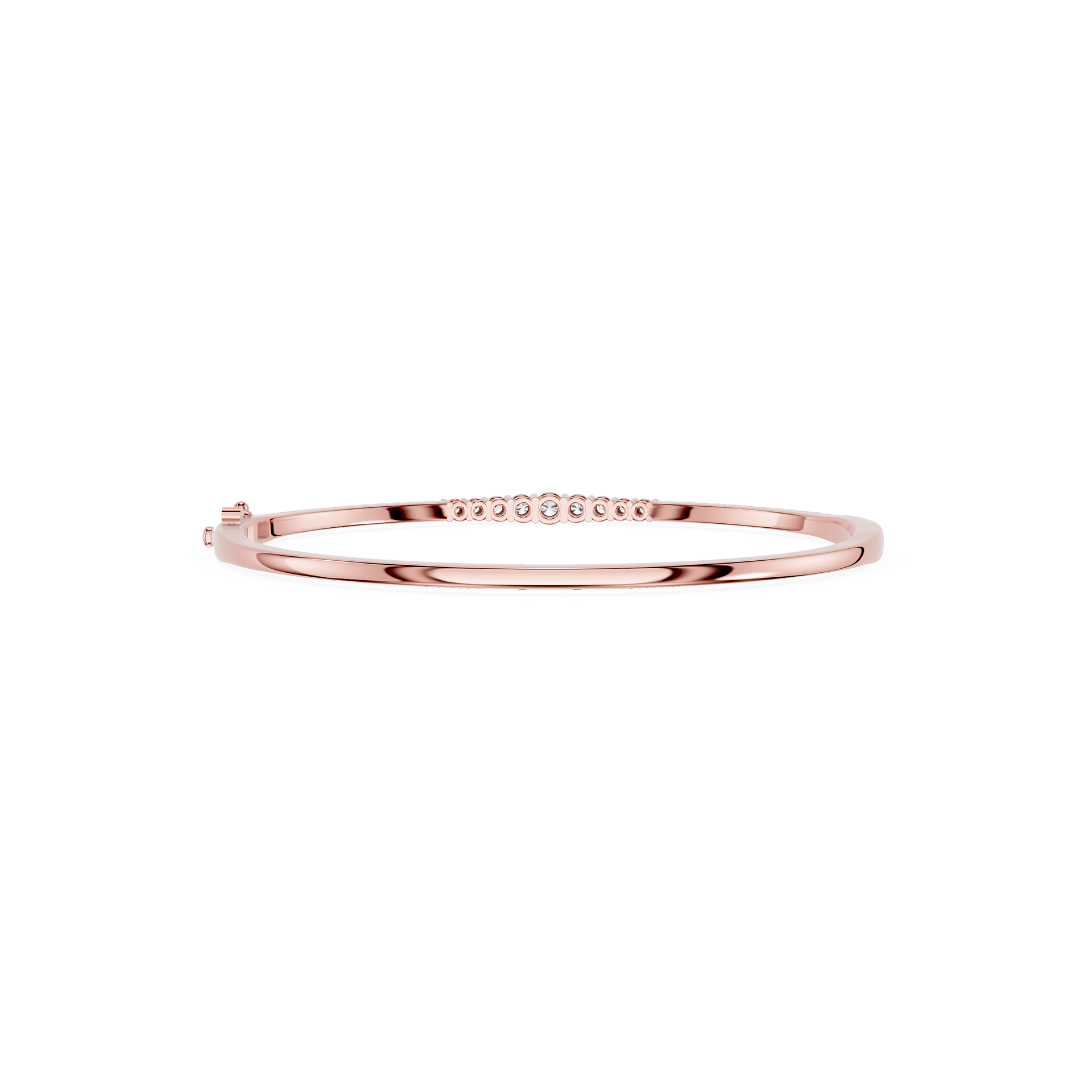 Round Lab Grown Diamond Half Bangle Bracelet