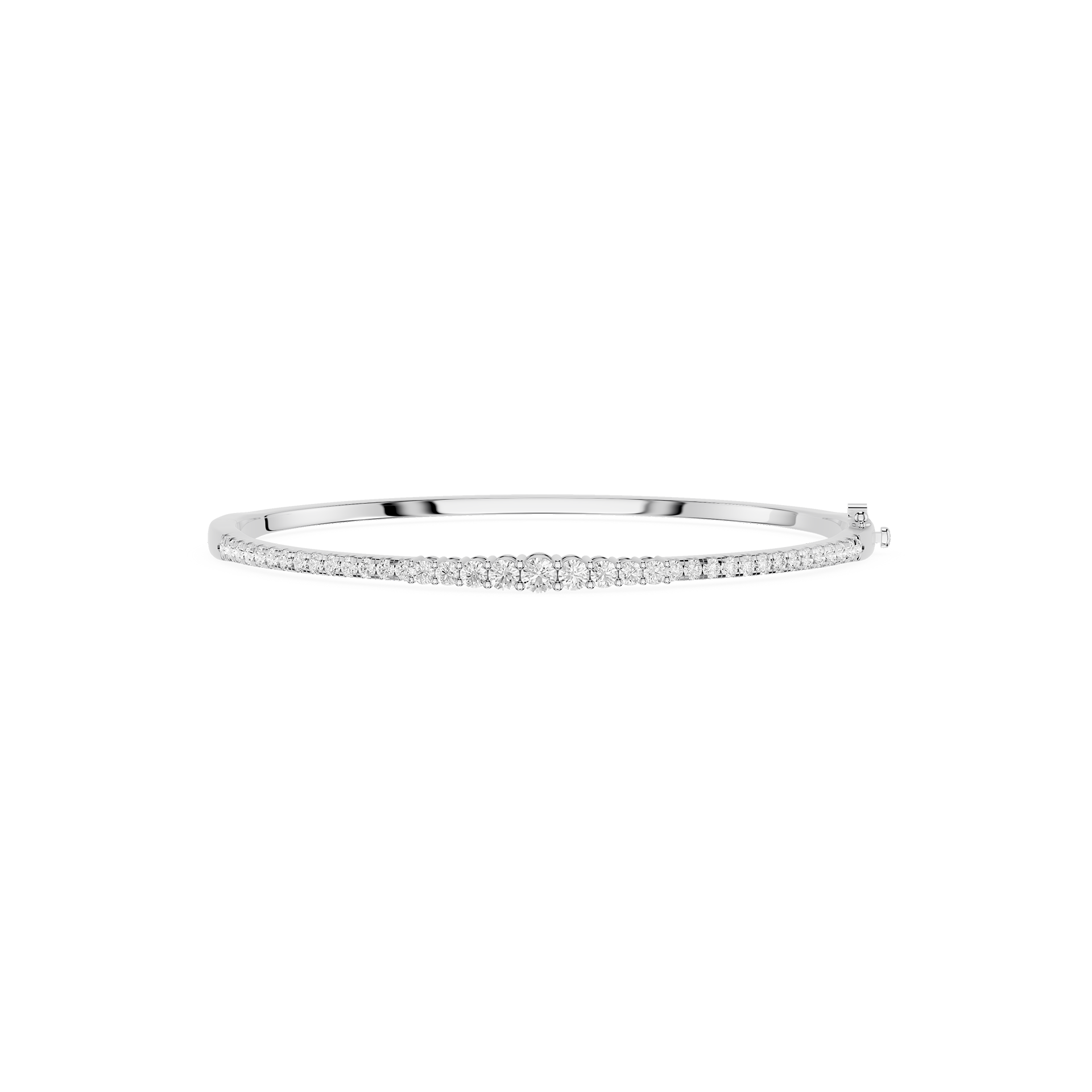 Round Lab Grown Diamond Half Bangle Bracelet