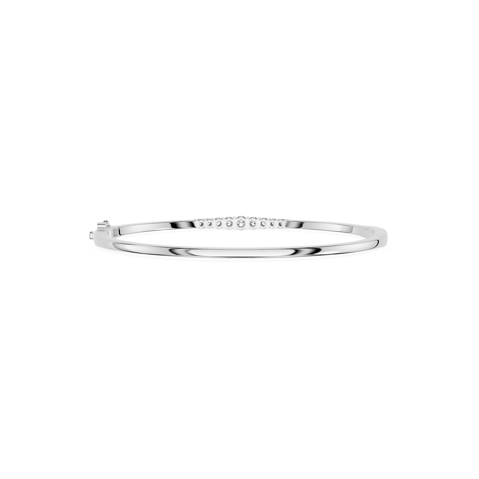 Round Lab Grown Diamond Half Bangle Bracelet