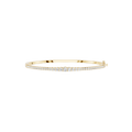 Gold bracelet with small diamonds on a white background