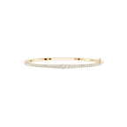 Gold bracelet with small diamonds on a white background