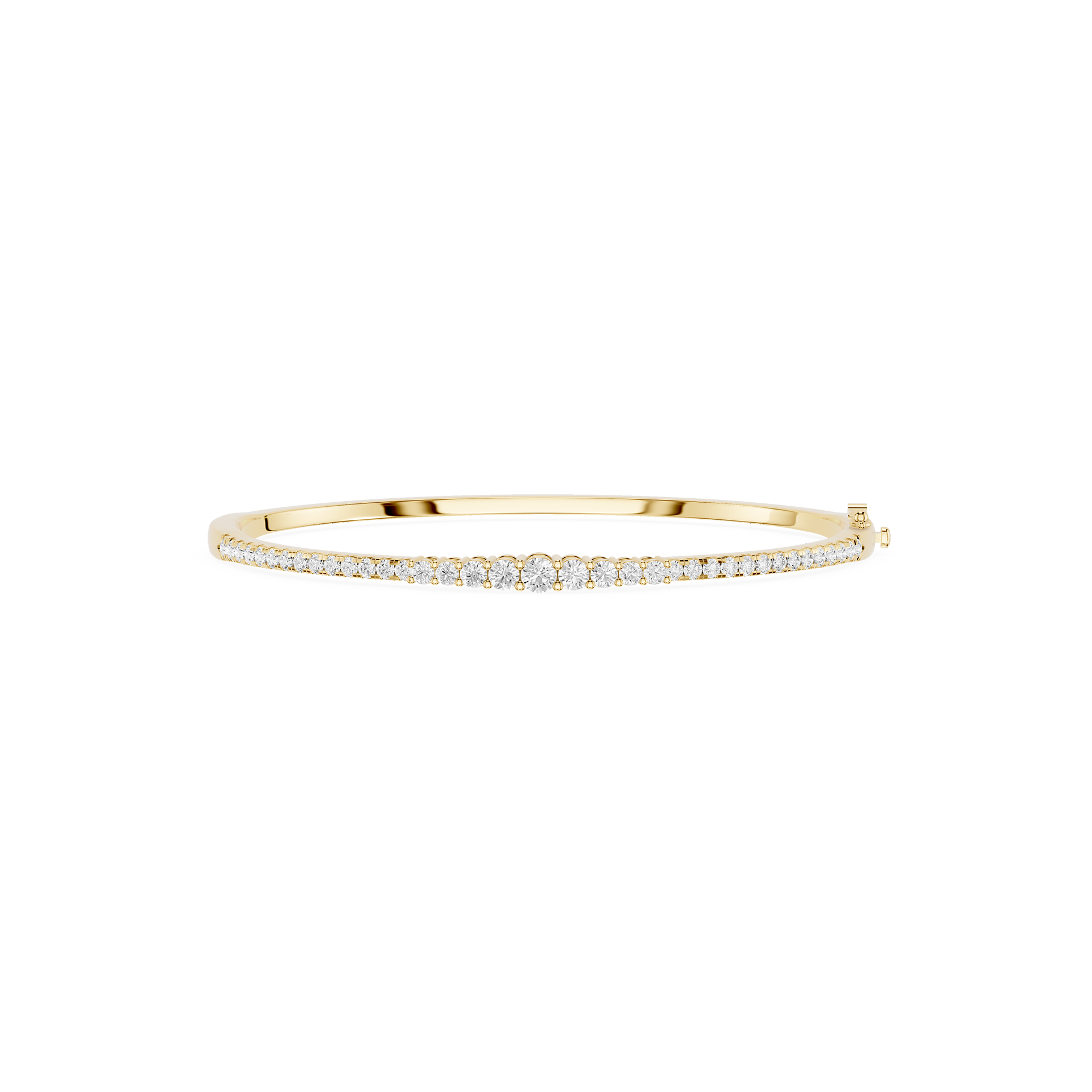 Gold bracelet with small diamonds on a white background