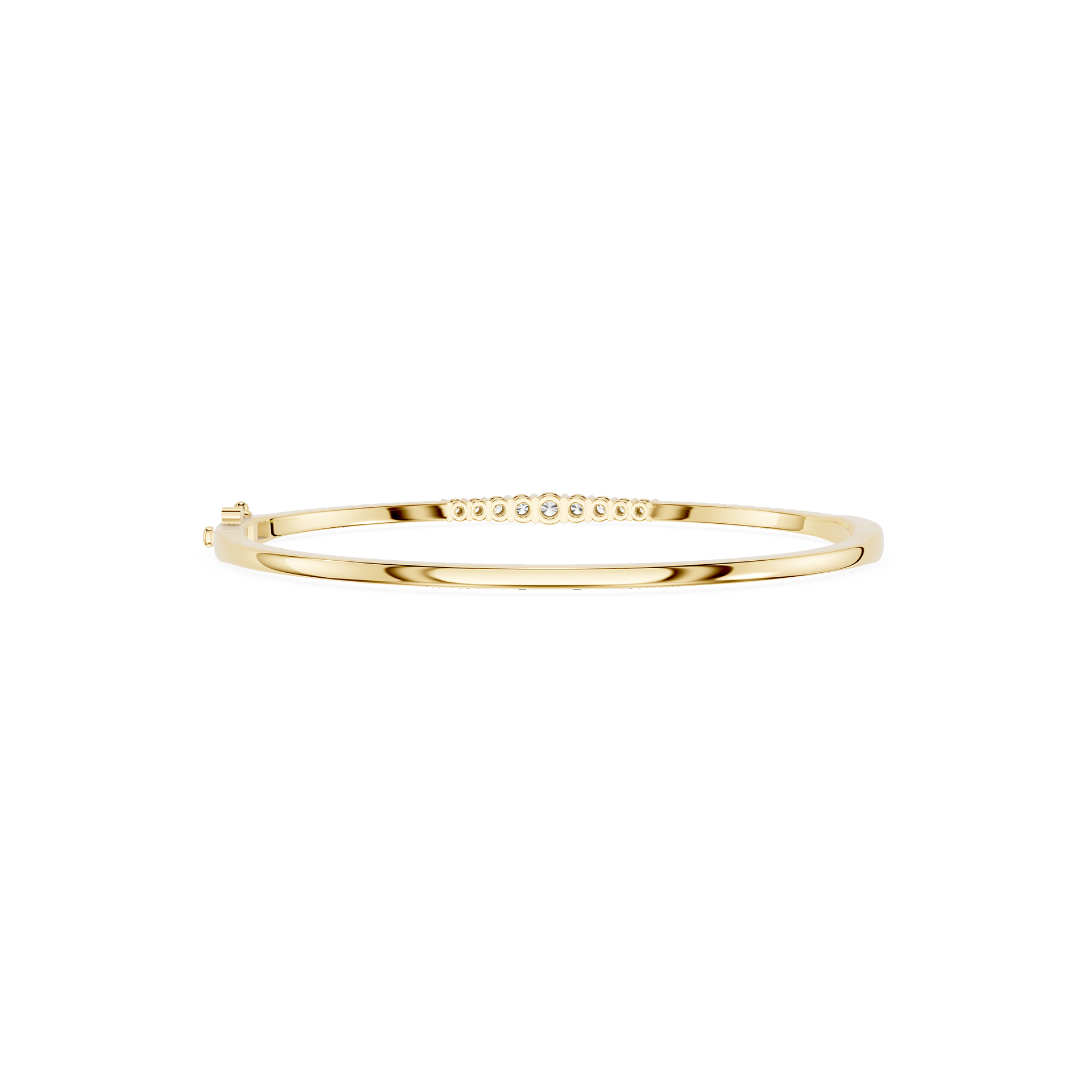 Round Lab Grown Diamond Half Bangle Bracelet