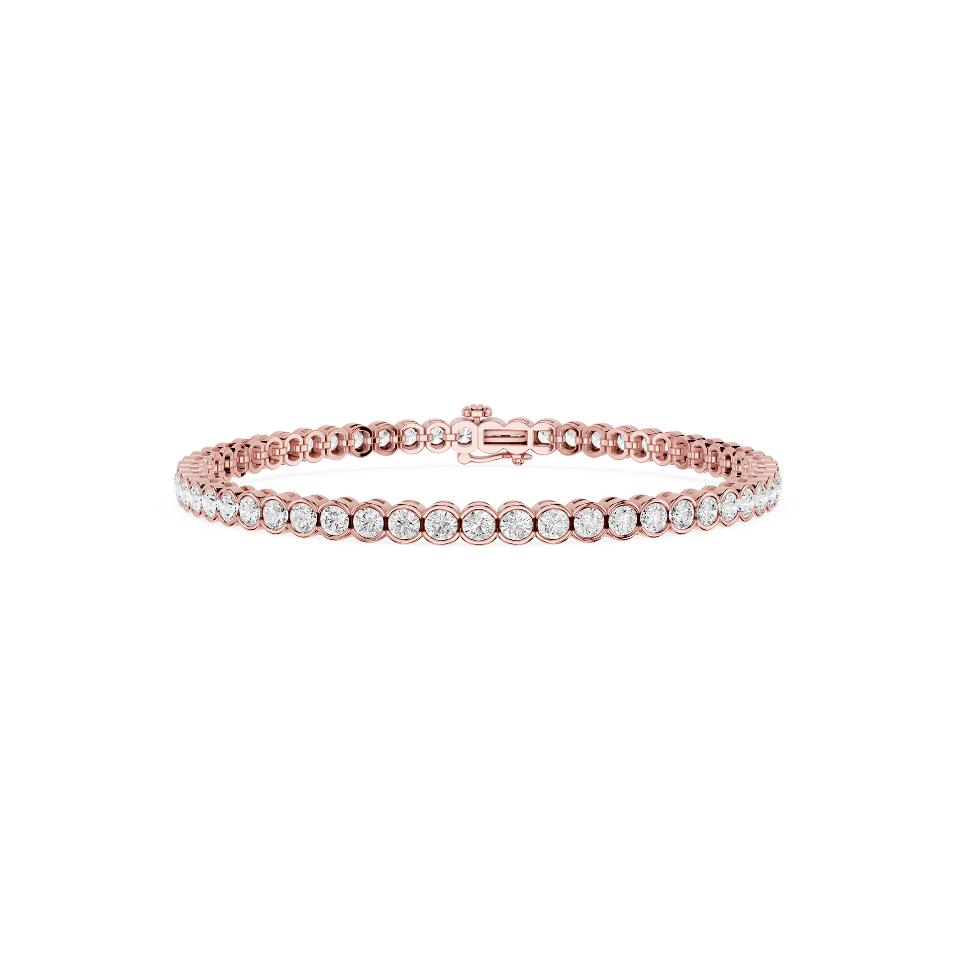 Round Lab Grown Diamond Bezel Tennis Bracelet