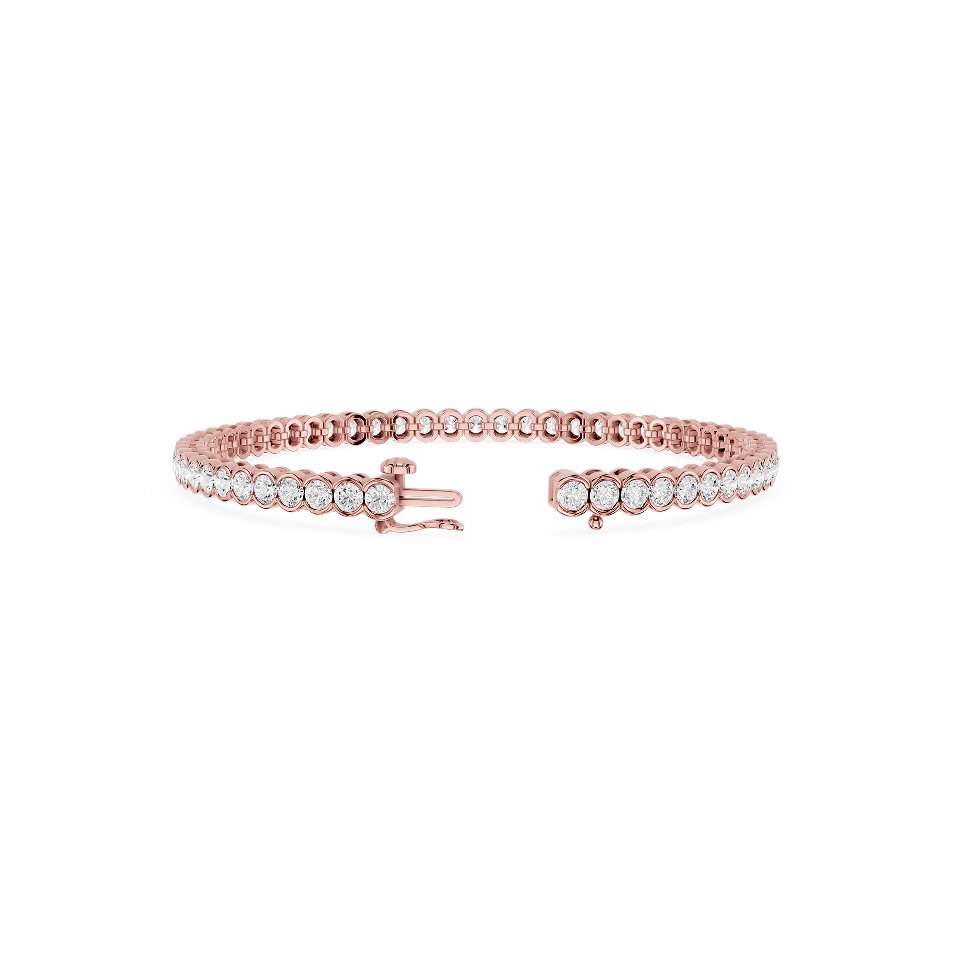 Round Lab Grown Diamond Bezel Tennis Bracelet
