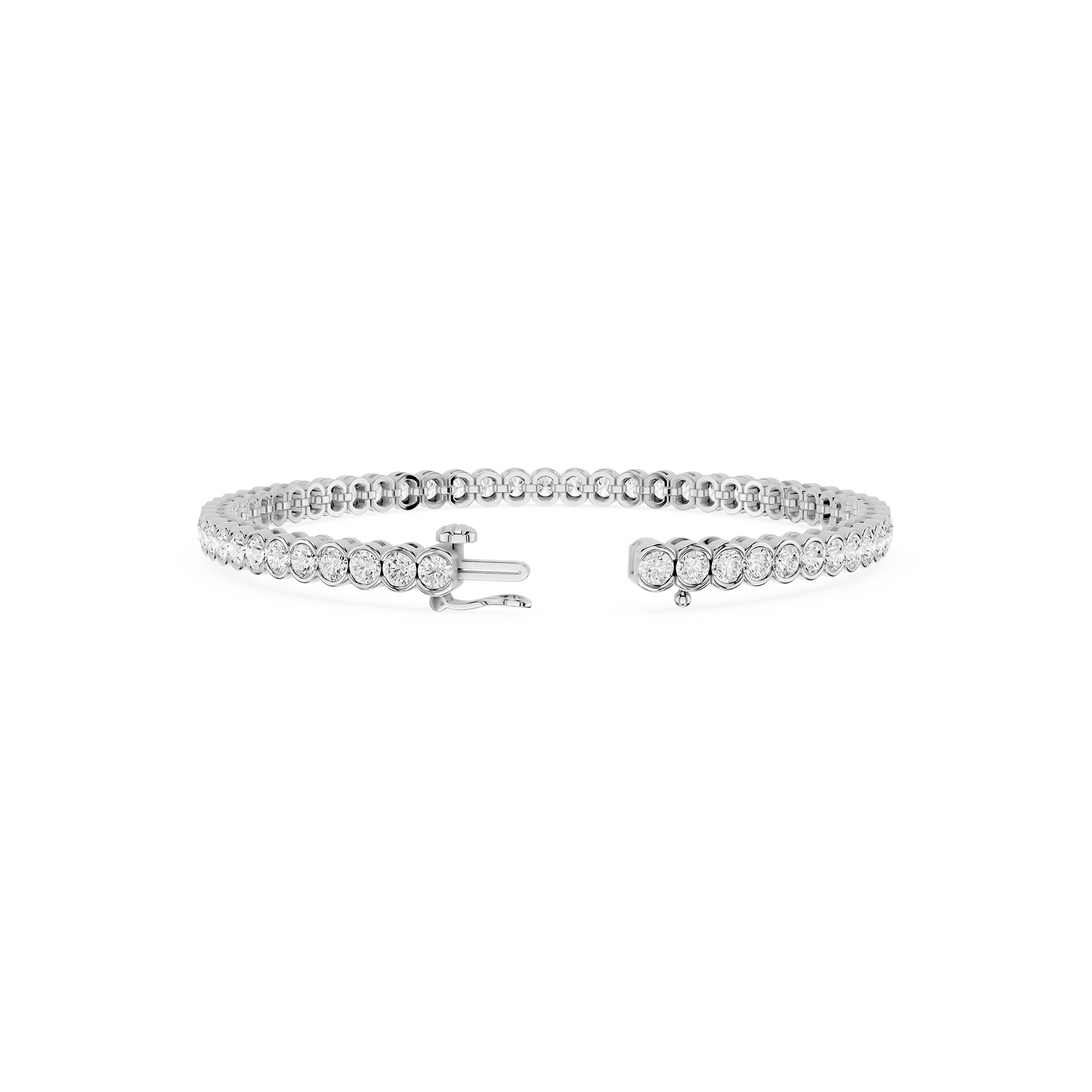 Round Lab Grown Diamond Bezel Tennis Bracelet