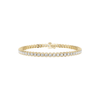 Gold bracelet with clear stones on a white background