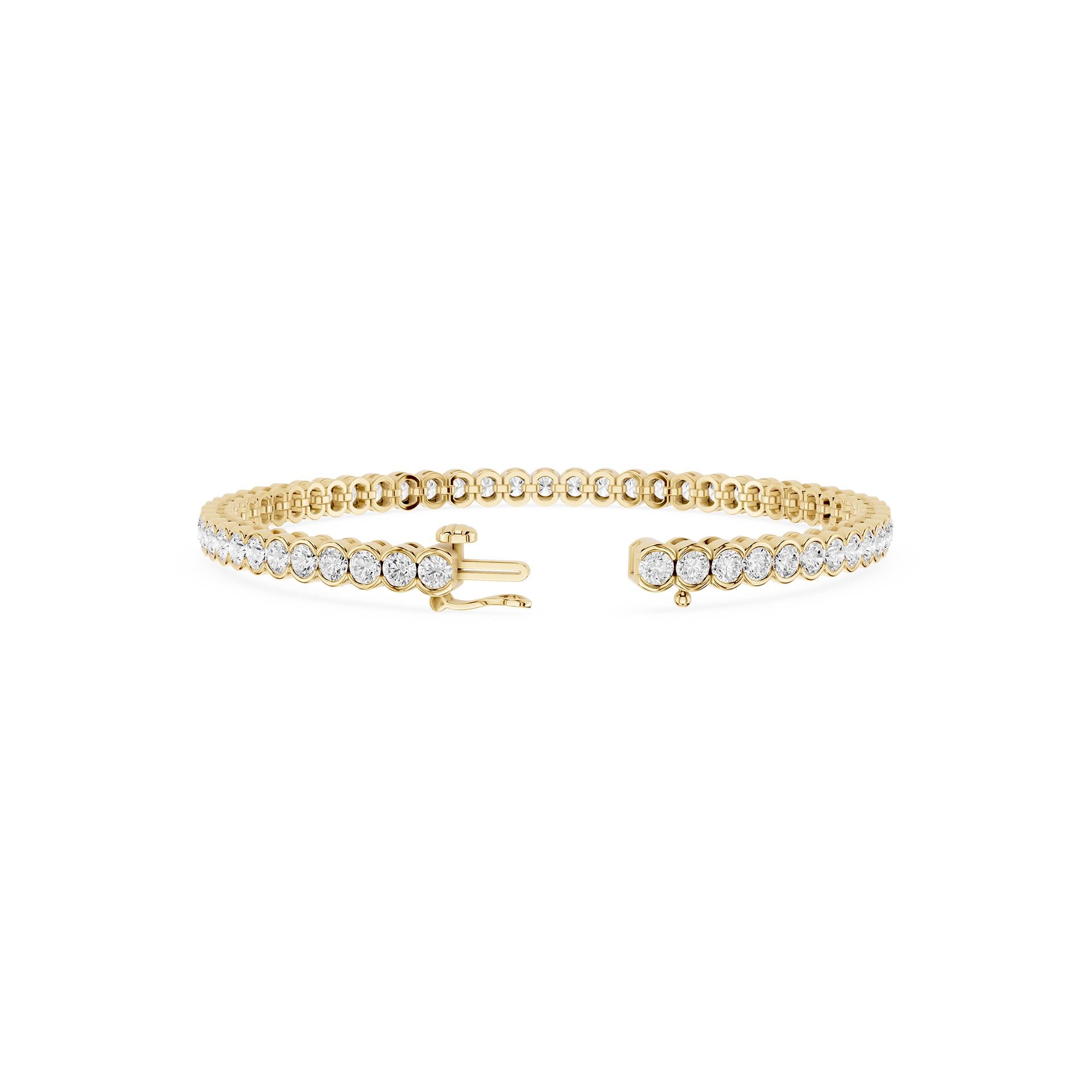 Round Lab Grown Diamond Bezel Tennis Bracelet