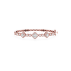 Round Lab Grown Diamond Cluster Bangle Bracelet