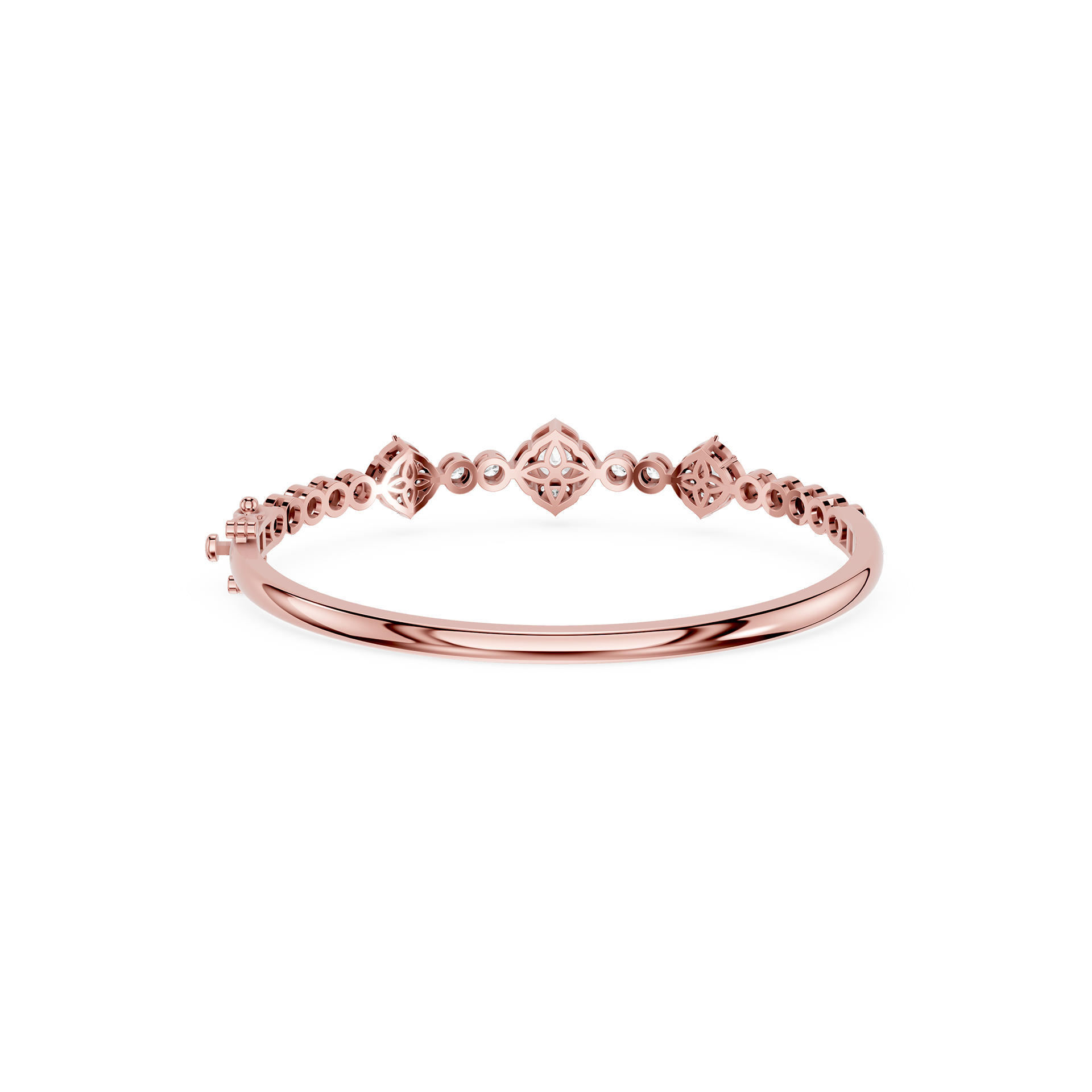 Round Lab Grown Diamond Cluster Bangle Bracelet