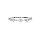 Round Lab Grown Diamond Cluster Bangle Bracelet