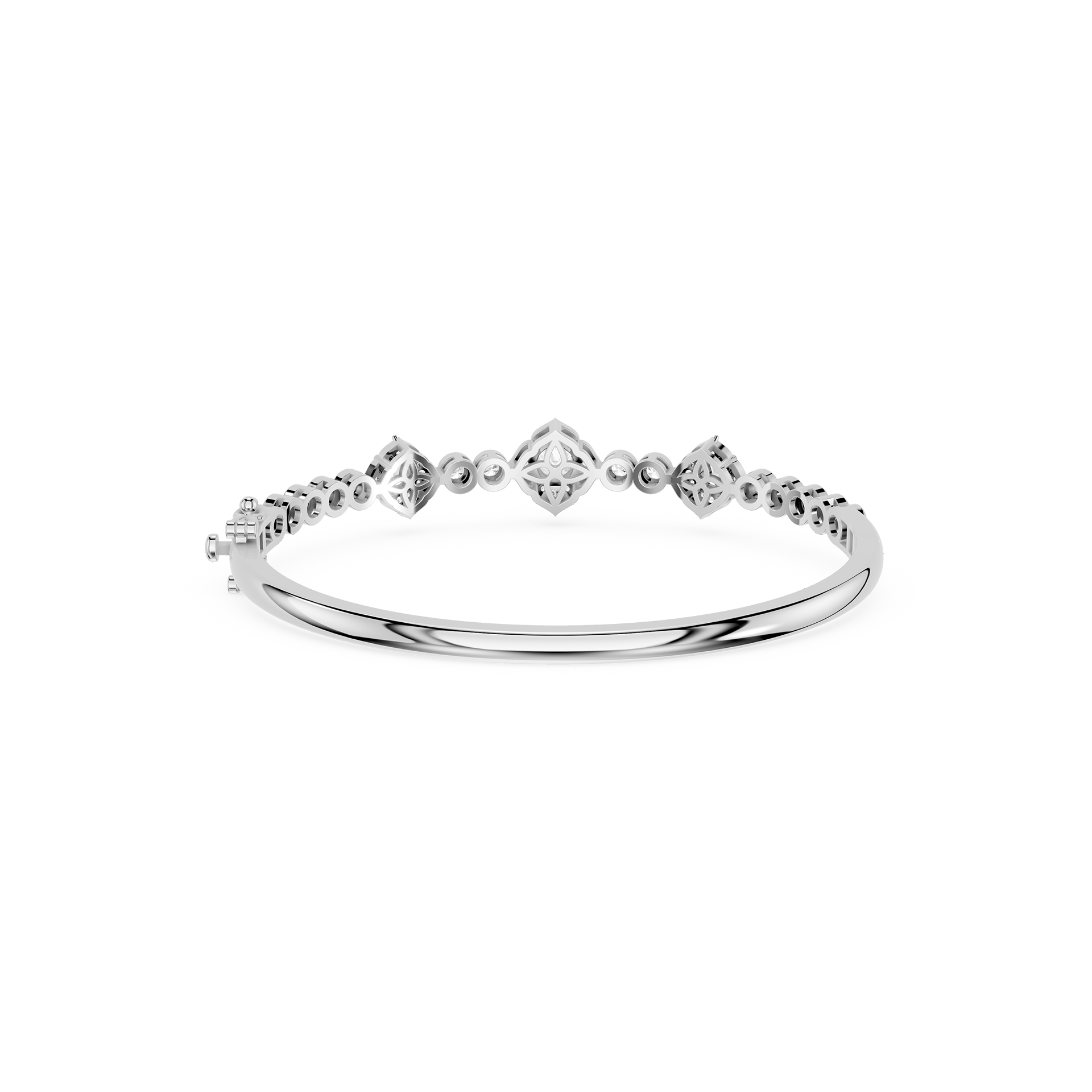 Round Lab Grown Diamond Cluster Bangle Bracelet