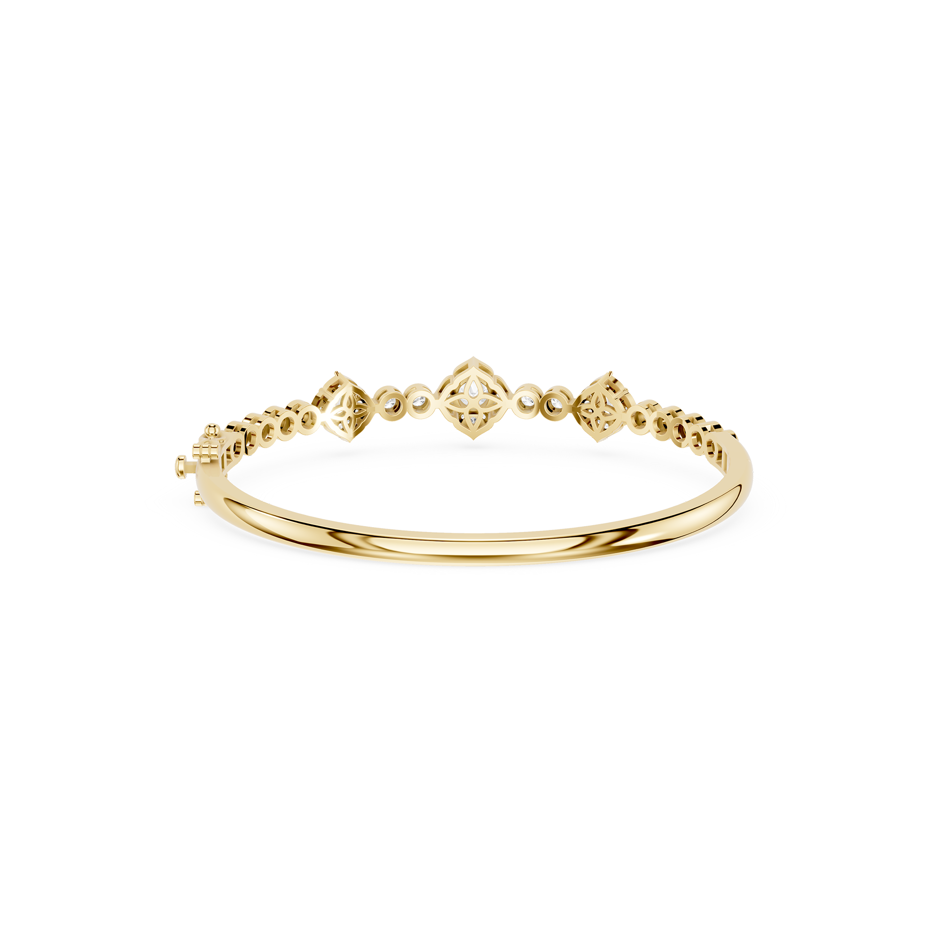 Round Lab Grown Diamond Cluster Bangle Bracelet